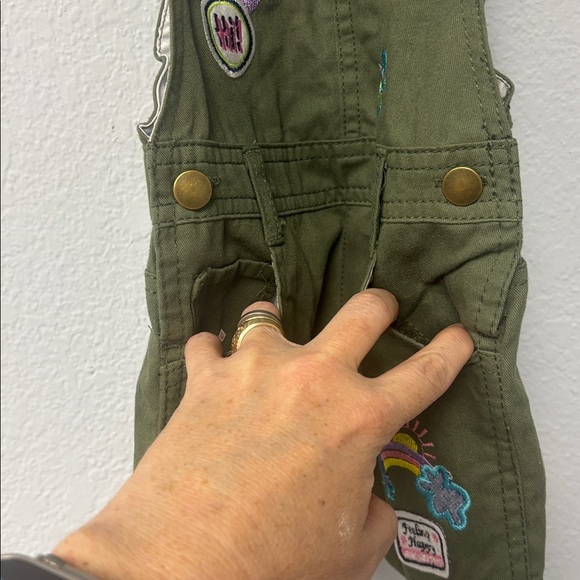 Little Lass OliveGrn 3T AdjustableOvershorts w Patches&Five Pockets,ExclntCndtn. - Picture 4 of 9
